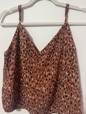 nine britton Brown Spotted V-Neck Cami
